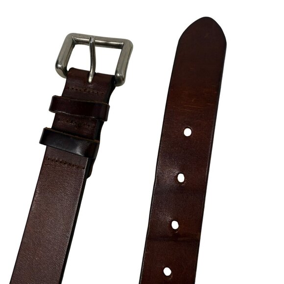 GAP Brown Genuine Leather Belt 34" Made In England Mens Classic Medium Width - Picture 2 of 3